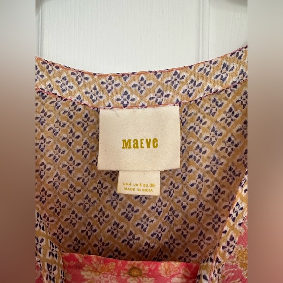 Anthropologie (Maeve) Pink Floral Mini Dress - US Size 4 - Picture 3 of 4